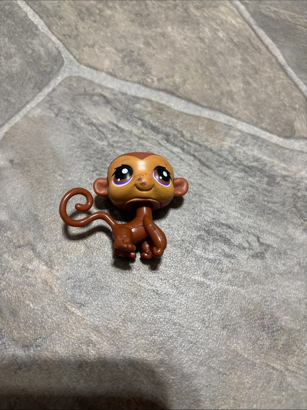 Littlest Pet Shop Brown Monkey Figure with Purple Eyes LPS #189